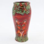 Anita Harris fox vase, signed in gold, H: 18 cm. UK P&P Group 2 (£20+VAT for the first lot and £4+