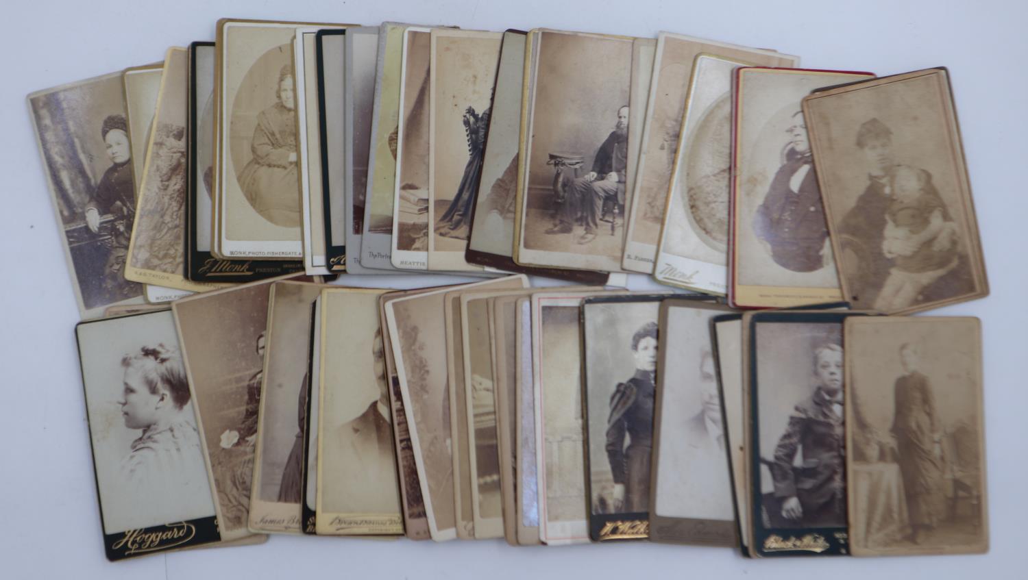 Fifty Victorian photographic portraits, each 10 x 6 cm. UK P&P Group 1 (£16+VAT for the first lot