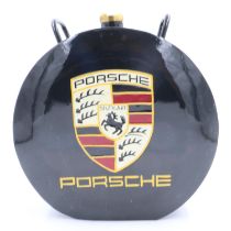 Black Porsche petrol can, H: 37 cm. UK P&P Group 3 (£30+VAT for the first lot and £8+VAT for