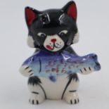 Lorna Bailey cat, Pikey, H: 12 cm. UK P&P Group 1 (£16+VAT for the first lot and £2+VAT for
