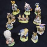 Eleven Beswick and John Beswick Beatrix Potter figures, largest 12 cm, no cracks or chips. UK P&P