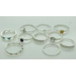 Ten 925 silver rings, combined 15g. UK P&P Group 0 (£6+VAT for the first lot and £1+VAT for