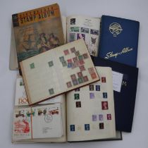 Mixture of old stamp albums, with approximately fifty first day covers. UK P&P Group 3 (£30+VAT