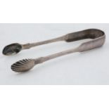 Georgian hallmarked silver sugar tongs Edinburgh assay AGW, 45.2g. UK P&P Group 1 (£16+VAT for the