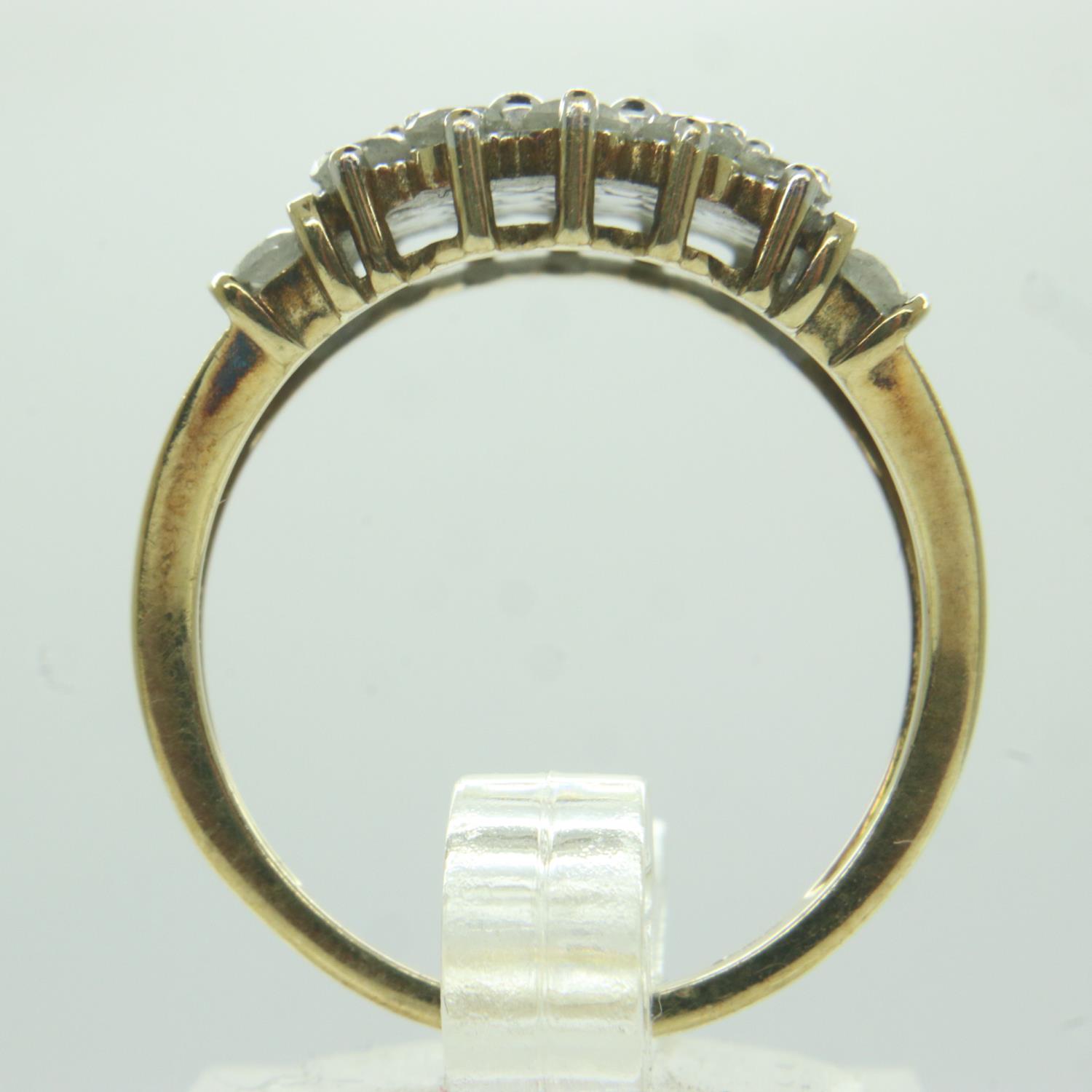 9ct gold cluster ring set with 1.5ct diamonds, size P, 5.7g. UK P&P Group 0 (£6+VAT for the first - Image 2 of 3