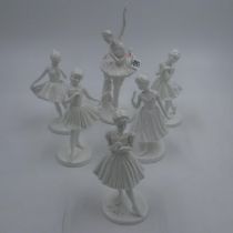 Six Coalport dancing girl figurines, no cracks or chips. UK P&P Group 3 (£30+VAT for the first lot