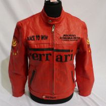 Red leather M Schumacer gents jacket size small adult, never worn. UK P&P Group 2 (£20+VAT for the