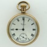 WALTHAM: gold plated pocket watch, not working. UK P&P Group 1 (£16+VAT for the first lot and £2+VAT