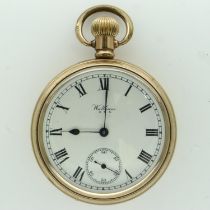 WALTHAM: gold plated pocket watch, not working. UK P&P Group 1 (£16+VAT for the first lot and £2+VAT