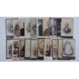 Twenty two Victorian photographic portraits, each 16 x 11 cm. UK P&P Group 1 (£16+VAT for the