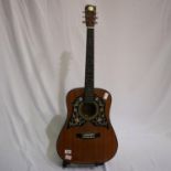 K acoustic guitar, 4/4, twin scratch plate, six strings, twenty frets and adjustable bridge. UK P&