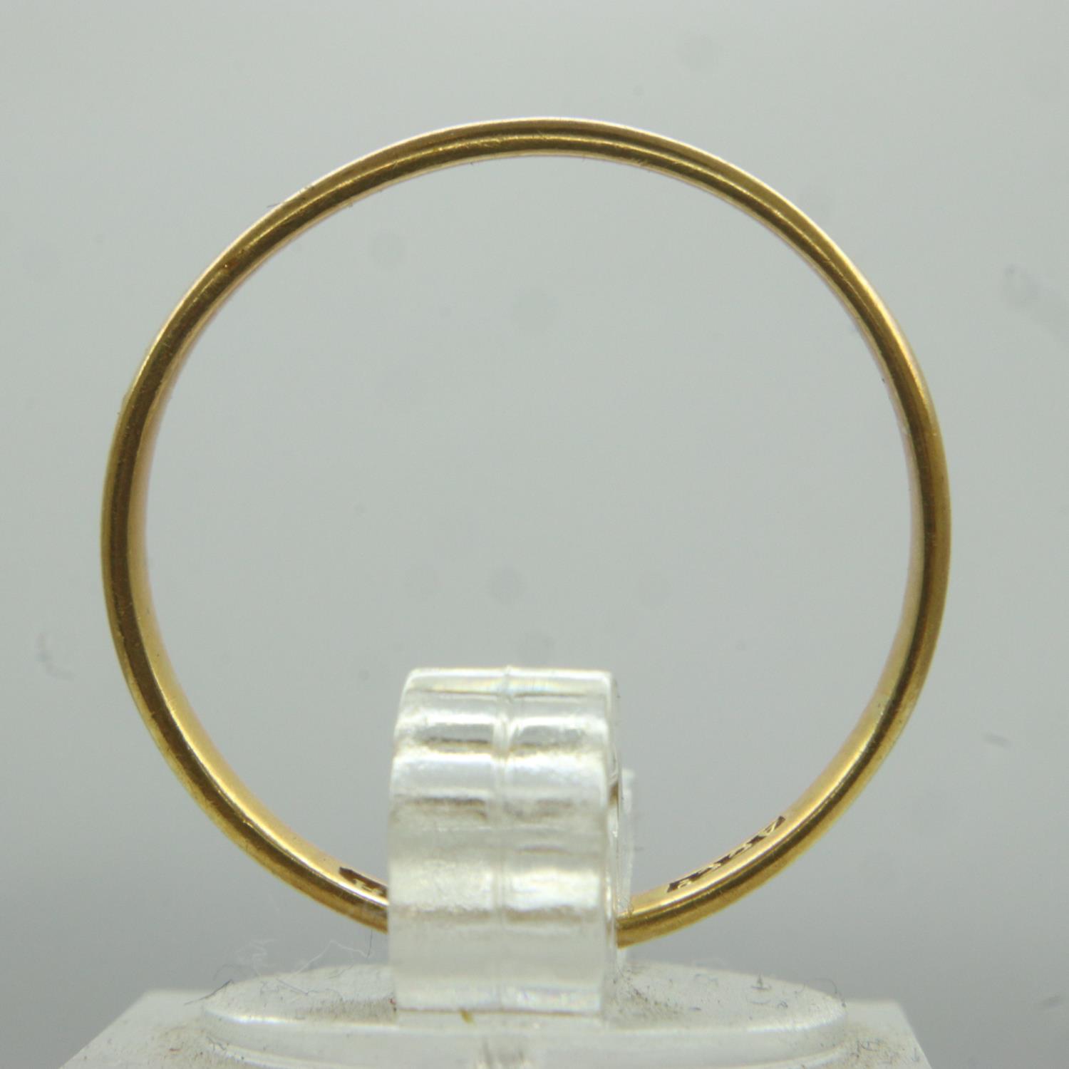9ct gold slim profile wedding band, size P/Q, 2.1g. P&P Group 0 (£6+VAT for the first lot and £1+VAT - Image 2 of 3