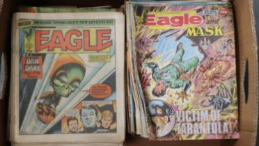 Box of Eagle comics, approximately 100. Not available for in-house P&P