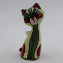 Lorna Bailey cat, Miss Prim, H: 14 cm. UK P&P Group 1 (£16+VAT for the first lot and £2+VAT for