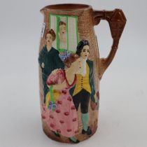 Large Burleighware jug, H: 25 cm, no cracks or chips. UK P&P Group 2 (£20+VAT for the first lot