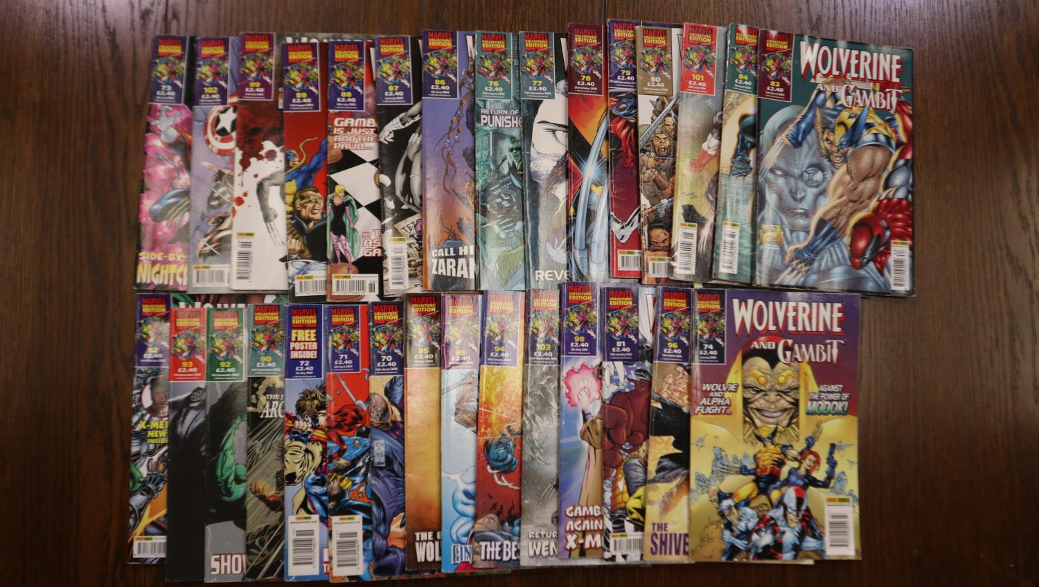 Thirty two Marvel Collectors Edition Wolverine and X-Men comics. UK P&P Group 2 (£20+VAT for the