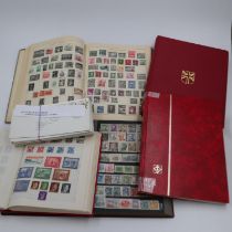 Mixture of old stamp albums, approximately fifty first day covers. UK P&P Group 3 (£30+VAT for the