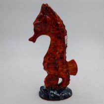 Anita Harris seahorse, signed in gold, H: 28 cm. UK P&P Group 2 (£20+VAT for the first lot and £4+