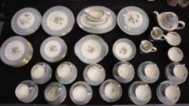 Royal Doulton dinner and tea service in the Rose Elegans pattern, approximately 80 pieces, no cracks