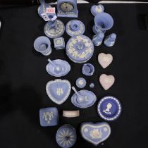 Quantity of mixed Wedgwood Jasperware ceramics, good condition on whole couple of fleks small