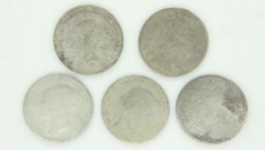 Silver Victorian bun head sixpences (5 of) - fillers only. UK P&P Group 0 (£6+VAT for the first