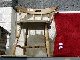 Oak smokers bow chair. Not available for in-house P&P