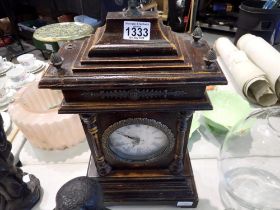 An aged reproduction bracket clock, 53cm H. Not available for in-house P&P