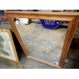 Wooden framed wall mirror, H: 69 cm. Not available for in-house P&P