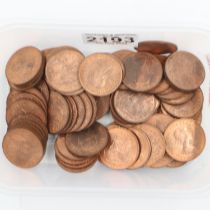 Quantity of EF grade pennies, mostly 1967. UK P&P Group 1 (£16+VAT for the first lot and £2+VAT
