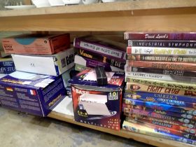 Shelf of mixed PC software/CDs/DVDs. Not available for in-house P&P