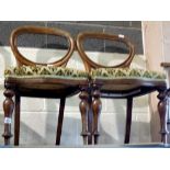 Two Victorian balloon back chairs. Not available for in-house P&P