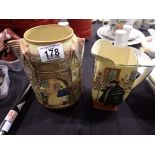 Royal Doulton Dickens Ware Fatboy vase, and Tony Weller jug. Not available for in-house P&P