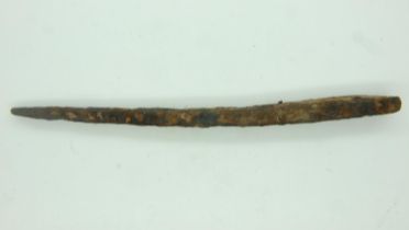 Circa 12th century, heavy iron crossbow bolt, 13cm L. UK P&P Group 1 (£16+VAT for the first lot