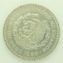1965 Mexican silver peso - gEF grade. UK P&P Group 0 (£6+VAT for the first lot and £1+VAT for