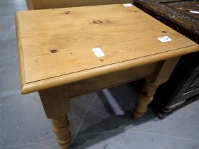 A modern pine lamp table, 51 x 41 x 47cm H. Not available for in-house P&P