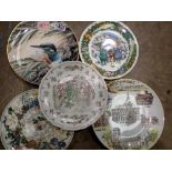 Five wall hanging plates. Not available for in-house P&P