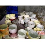 Large collection of ceramic egg cups. Not available for in-house P&P