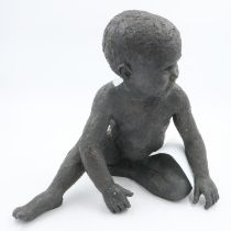 Jenny Wynne Jones - bronzed resin figure, Philip, limited edition 9/9, H: 47 cm, with further letter