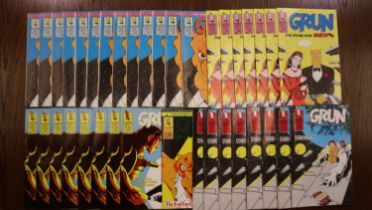 Harrier Comics Grun Magazine, No 1 (12), No 2 (7), No 3 (9), and no 4 (8), thirty seven in total. UK