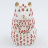 Royal Crown Derby hamster, H: 11 cm. UK P&P Group 1 (£16+VAT for the first lot and £2+VAT for