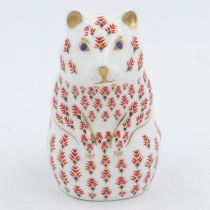 Royal Crown Derby hamster, H: 11 cm. UK P&P Group 1 (£16+VAT for the first lot and £2+VAT for