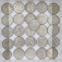 Quantity of silver Australian florins. UK P&P Group 1 (£16+VAT for the first lot and £2+VAT for