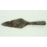 Circa 900AD, Viking broad iron spear head, 10cm L. UK P&P Group 1 (£16+VAT for the first lot and £