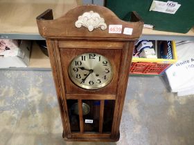 Large wall clock with Westminster chime, key and pendulum. Not available for in-house P&P