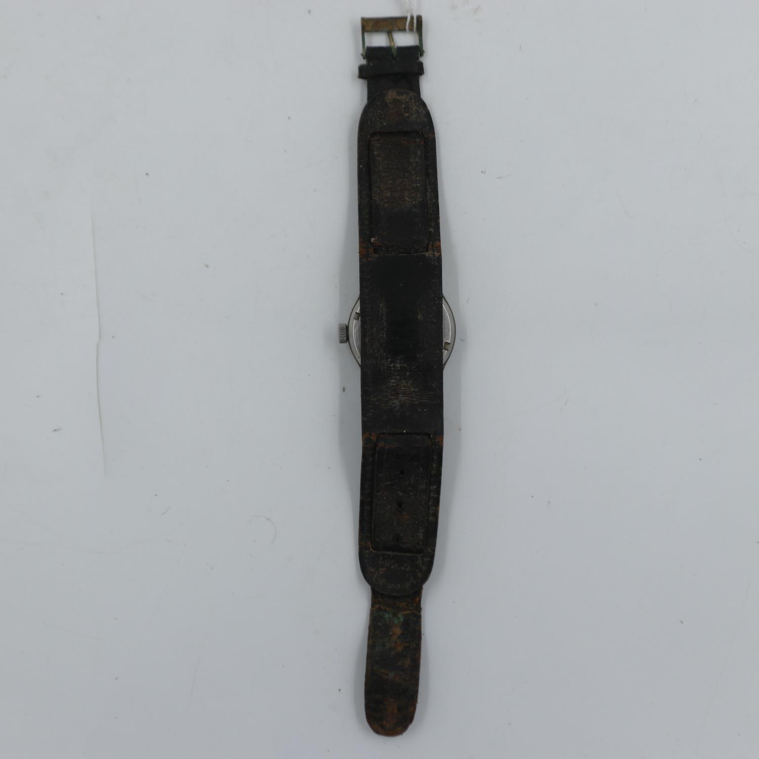 RECORD: A WWII British military issue stainless steel 'Dirty Dozen' wristwatch head, marked on - Image 3 of 4