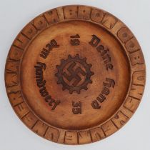 1935 dated German RAD (labour corps) bread platter “Your Hand to the Craft”. UK P&P Group 2 (£20+VAT