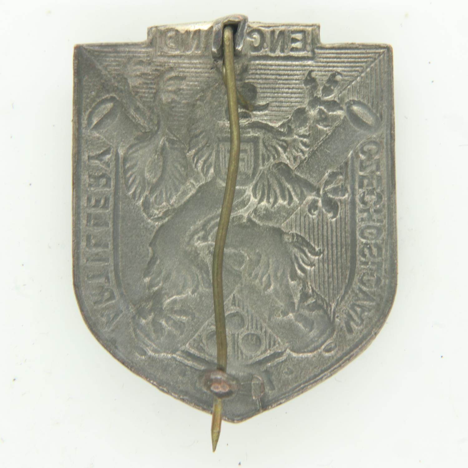 WWII Free Czechoslovak Artillery in England lapel badge dated 1942. Scarce Wartime period British - Image 2 of 2