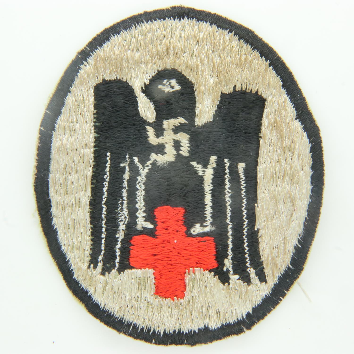 WWII German DRK (Red Cross) Sports Vest Patch. Most likely locally made. UK P&P Group 0 (£6+VAT