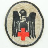 WWII German DRK (Red Cross) Sports Vest Patch. Most likely locally made. UK P&P Group 0 (£6+VAT