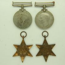 British WWII medal group, comprising BWM, Defence medal and two Italy stars. UK P&P Group 1 (£16+VAT